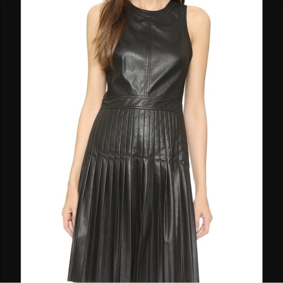 rebecca taylor faux leather dress Rebecca Minkoff Harper Sleeveless Leather Minidress True Black main image 0